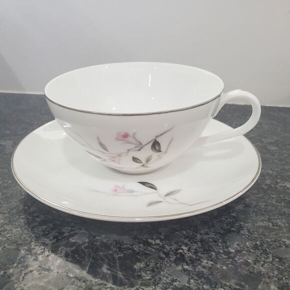 VINTAGE Japanese  Cherry Blossom Fine China Teacup and Saucer - Picture 1 of 6